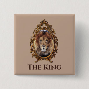 Majestic Lion King Vintage Portrait Father's Day Button