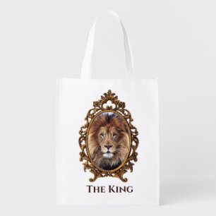 Majestic Lion King Vintage Portrait Father's Day Grocery Bag