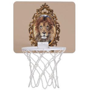 Majestic Lion King Vintage Portrait Father's Day Mini Basketball Hoop