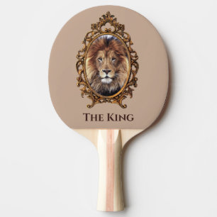 Majestic Lion King Vintage Portrait Father's Day Ping Pong Paddle