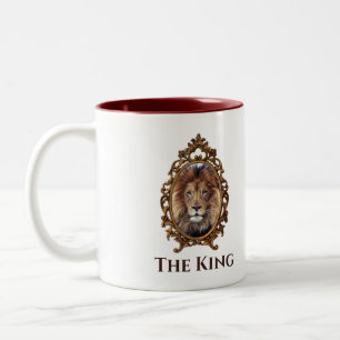 Majestic Lion King Vintage Portrait Father's Day Two-Tone Coffee Mug