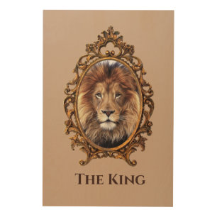 Majestic Lion King Vintage Portrait Father's Day Wood Wall Art