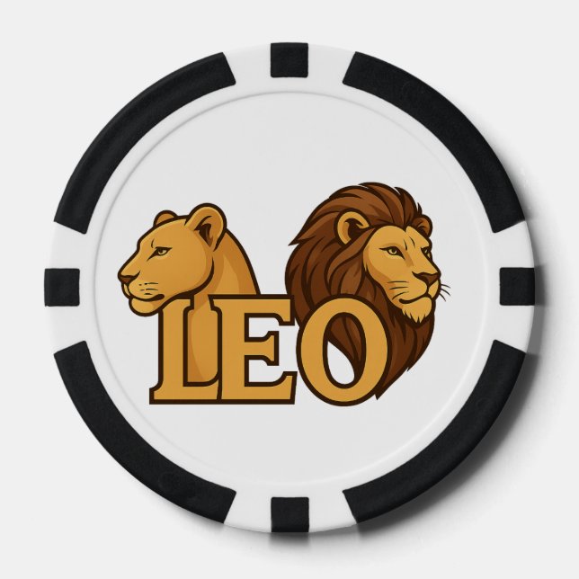 Majestic Lion & Lioness Fusion – Bold Wildlife  Poker Chips (Front)