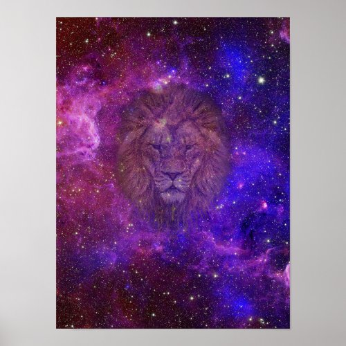 Majestic Lion Majestic Cosmos Poster