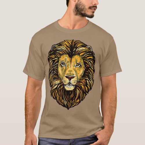 Majestic Lion Mane Detailed Art  Cute Animals From T_Shirt