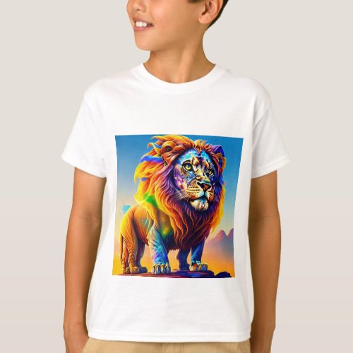 Majestic Lion on Kids T shirt