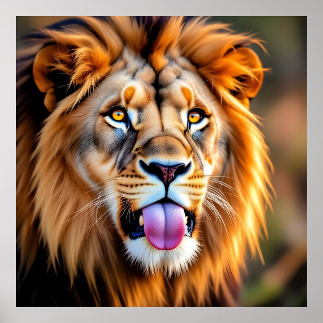 Majestic Lion Portrait Poster (Front)