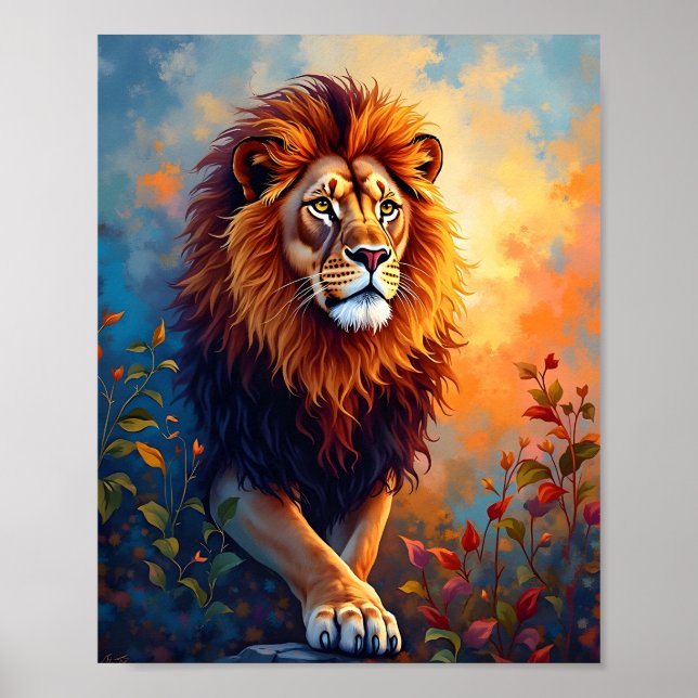 Majestic Lion Portrait Poster (Front)