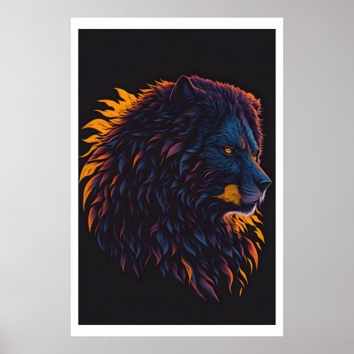 Majestic Lion Poster