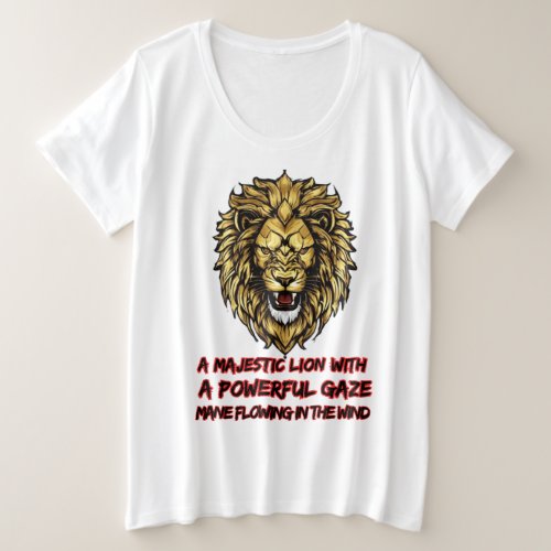 Majestic Lion print Plus Size T_Shirt