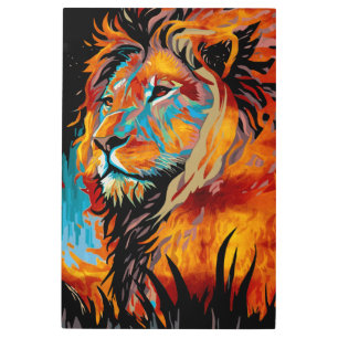 Majestic Lion Protecting Forests Metal Print