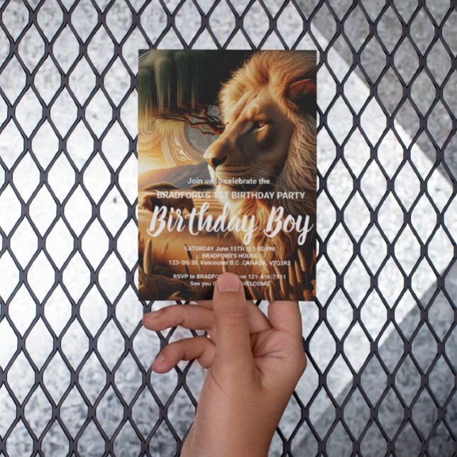 Majestic Lion Roaming With Awe Birthday invite (Creator Uploaded)