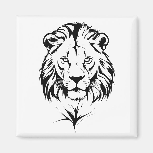Majestic Lion Silhouette in Bold Vector Art Magnet (Front)