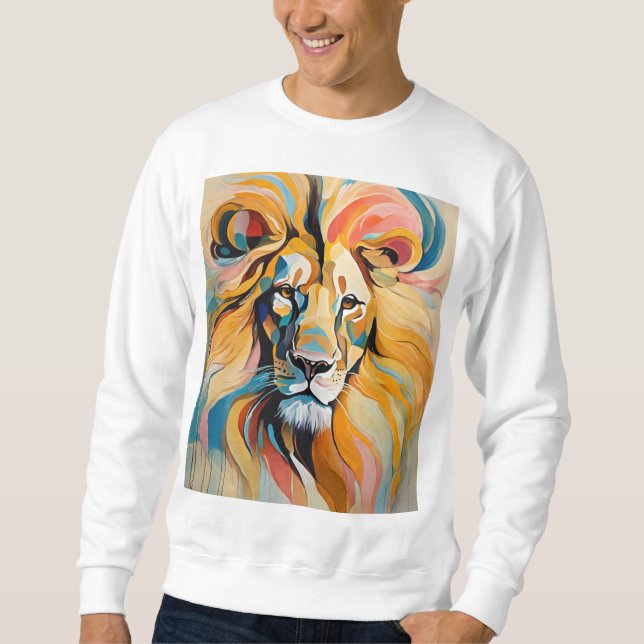 Majestic Lion Silhouette T-Shirt Sweatshirt (Front)