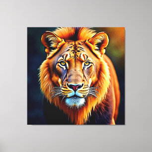 Majestic Lion: Soul of the Wild King Art Canvas Print