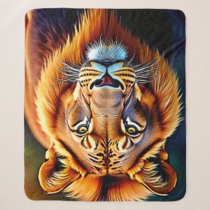 Majestic Lion: Soul of the Wild King Art Sherpa Blanket