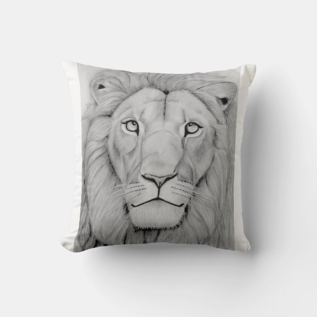Majestic Lion Throw Pillow (Front)