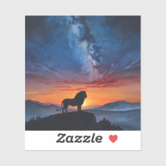 Majestic Lion Under the Starry Sky – Timeless Sticker