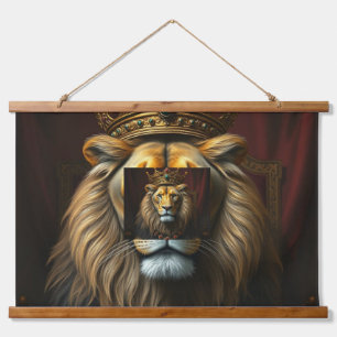 Majestic Lion with Crown Tapestry Royal Jungle K