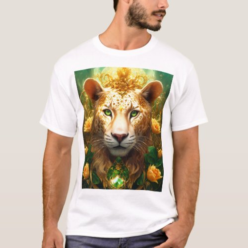 Majestic Lioness Rose Tattoo T_Shirt