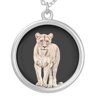 Majestic Lioness Silver Plated Necklace