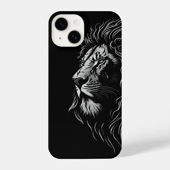 Majestic Lion's Face iPhone 14 Case (Back)