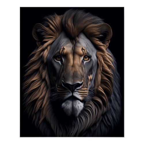 Majestic Lions Gaze Poster