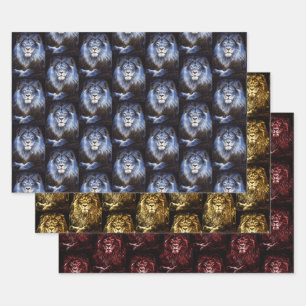 Majestic Lions Wildcat Collection Wrapping Paper Sheets