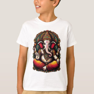 Majestic Lord Ganesha in Divine Aura" T-Shirt