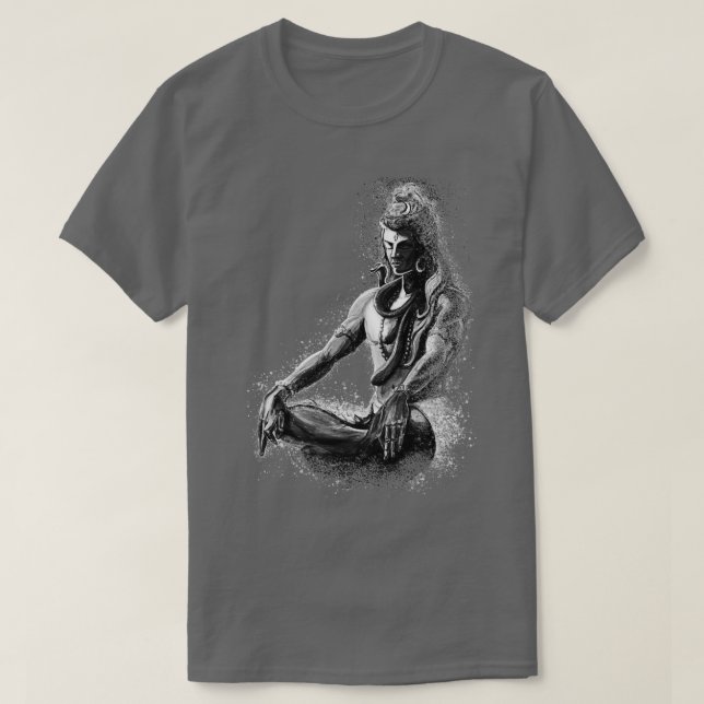 Majestic lord Shiva in Eternal meditation Black an T-Shirt (Design Front)