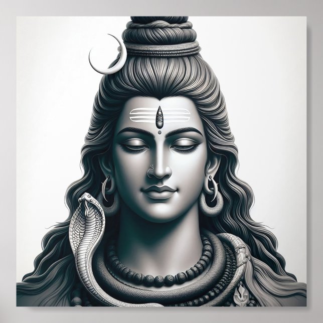Majestic Lord Shiva – The Eternal Yogi Acrylic Photo Tile (Front Set)