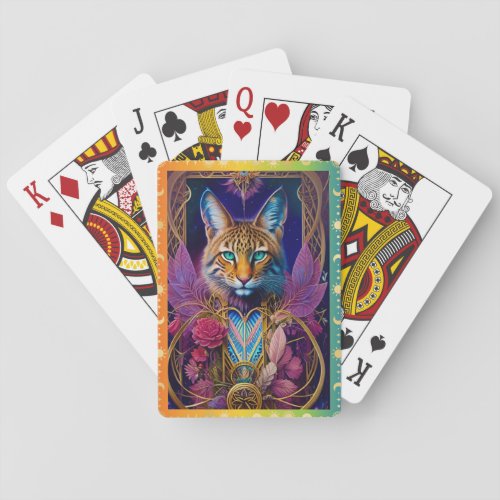 Majestic Lynx Art Games Illustrated Spirit Animal Playing Cards