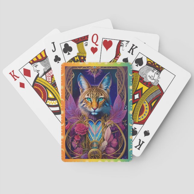 Majestic Lynx Art Games Illustrated Spirit Animal Poker Cards (Back)