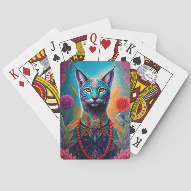 Majestic Lynx Beautiful Illustrated Spirit Animal Poker Cards (Back)