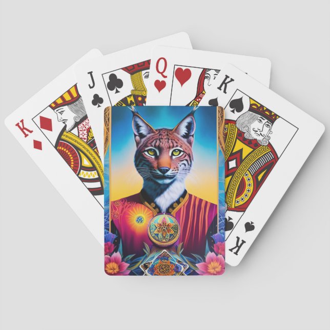 Majestic Lynx Games Art Illustrated Spirit Animal Poker Cards (Back)