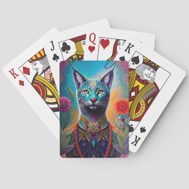 Majestic Lynx Poker Art Illustrated Spirit Animal Cards (Back)