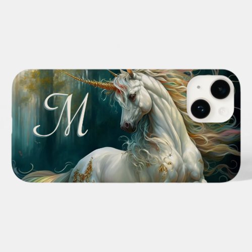 Majestic Magical Unicorn with Monogram Case_Mate iPhone 14 Case