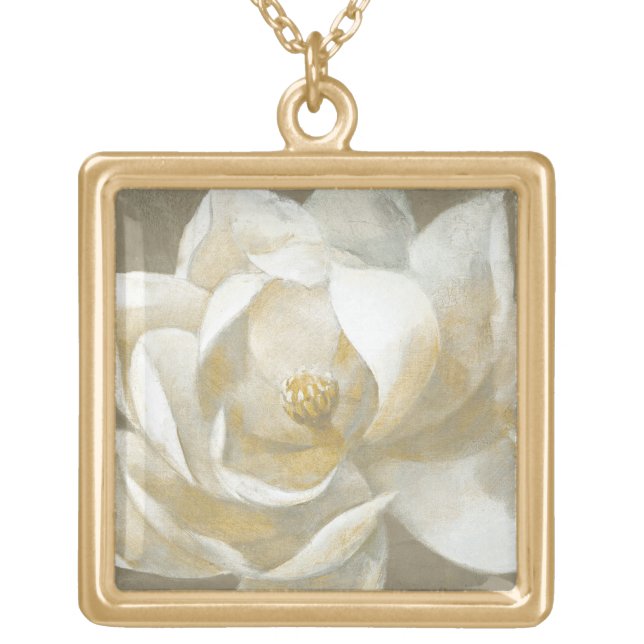 Majestic Magnolia Gold Plated Necklace (Front)