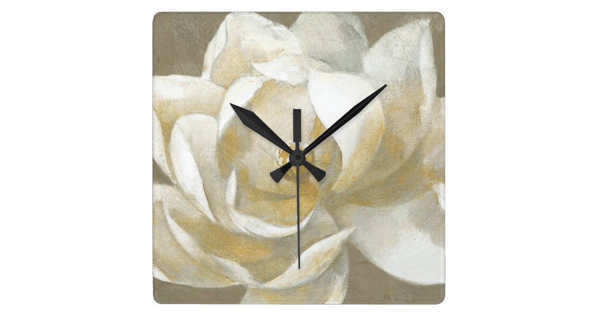 Majestic Magnolia Square Wall Clock