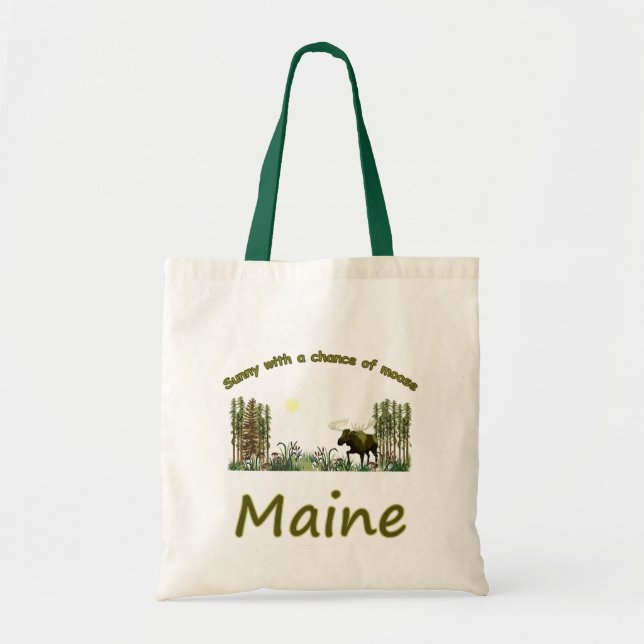 Majestic Maine Moose Tote Bag (Front)