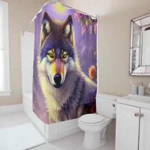 Majestic Majesty of the Wolf Shower Curtain