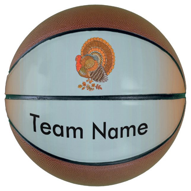 Majestic Male Turkey Fanned Tail Autumn Colors Basketball (Front)