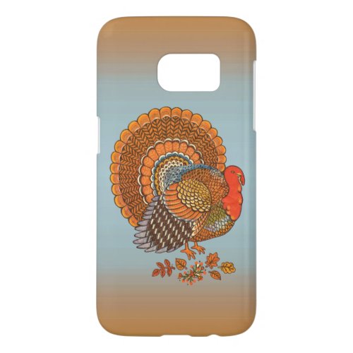 Majestic Male Turkey Fanned Tail Fall Leaves Samsung Galaxy S7 Case