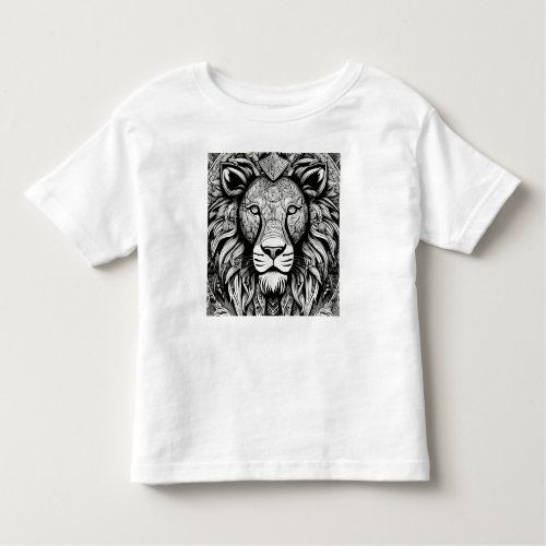 Majestic Mane Captivating Lion Face Design Toddler T_shirt