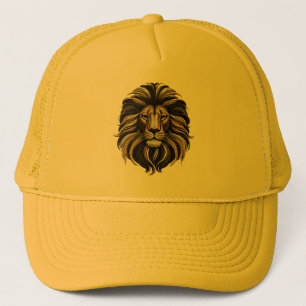 Majestic Mane Lion Embroidery Design Trucker Hat