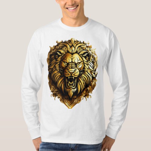 Majestic Mane Mens Roaring Lion Printed T_Shirt