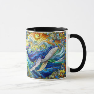 Majestic Marine Mosaic A Stained Glass Whale Mug