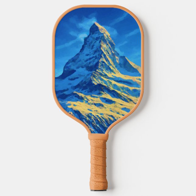 Majestic Matterhorn Iconic Alpine Peak Carbon Fiber Pickleball Paddle (Front)