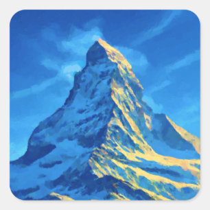 Majestic Matterhorn Square Sticker