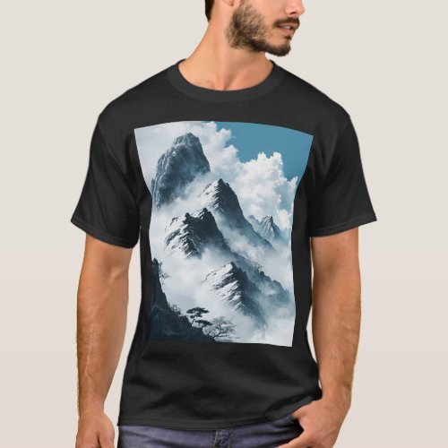 Majestic Mist Smoky Mountain Scenery T_Shirt